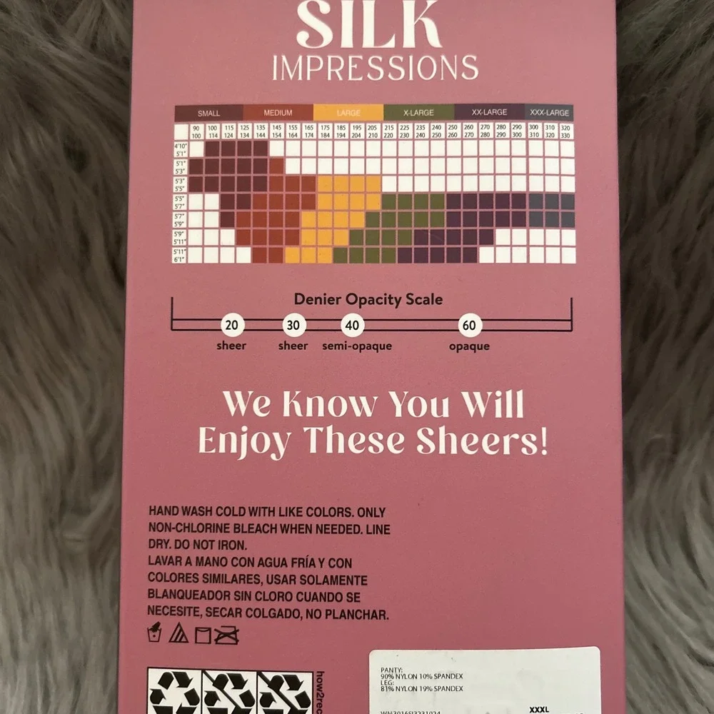 Silk Impressions Light Support Sheer Tights Womens XXXL Coffee Bean High Waisted